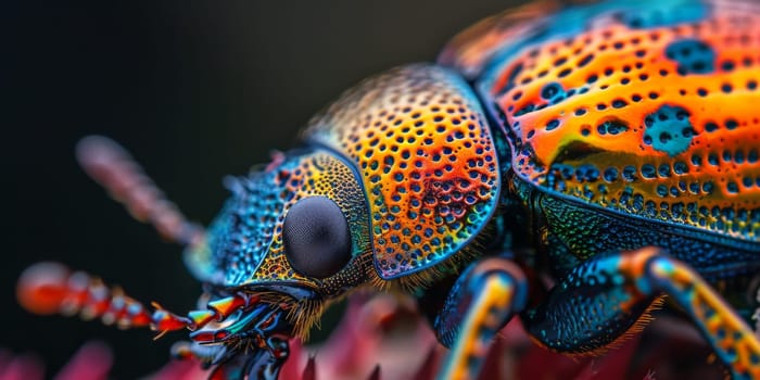 Highlight the dazzling array of colors and patterns found on the back of beetle