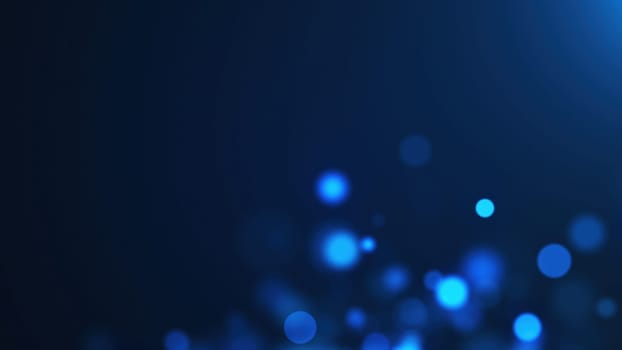 Blue bokeh particles. Computer generated 3d render