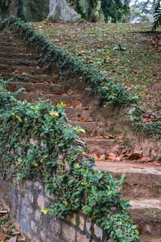 Old staircase at Yardim Botanic Garden at São Paulo, Brazil. May 13 2024.