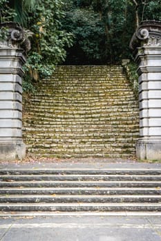 Old staircase at Yardim Botanic Garden at São Paulo, Brazil. May 13 2024.