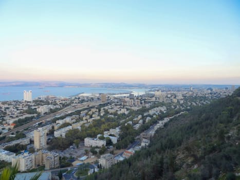 Panoramic aerial view of the city of Haifa, Israel. High quality photo