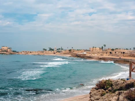 Caesarea national park on the Mediterranean coastline, Israel. High quality photo