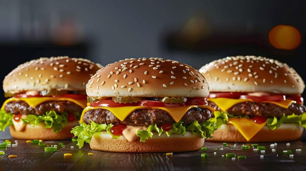 Perfect burgers, fast food chain commercial concept