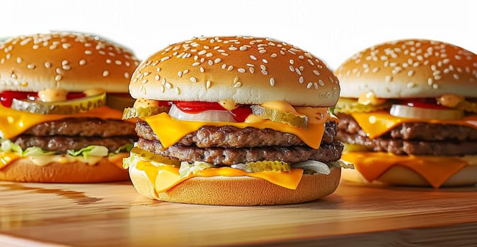 Perfect burgers, fast food chain commercial concept