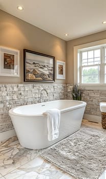 Elegant bathroom interior in a luxury house.