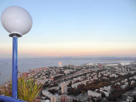 Panoramic aerial view of the city of Haifa, Israel. High quality photo