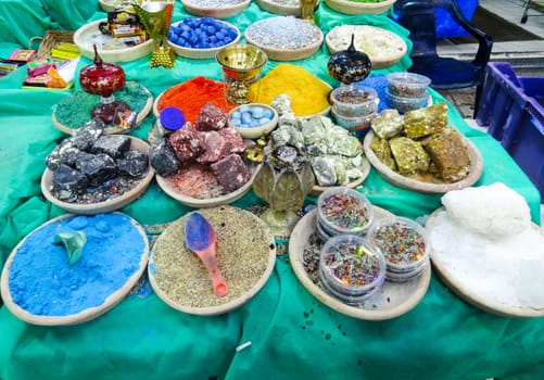 Various aromatic incense products are sold at the oriental market. Israel - Oktober 10, 2023.