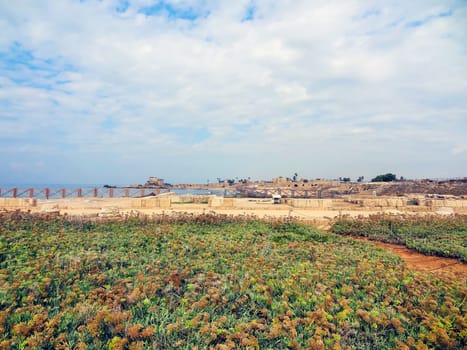 Caesarea national park on the Mediterranean coastline, Israel. High quality photo