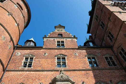 Castle of Vallo, Denmark on a sunny summer day. Royal Denmark.
