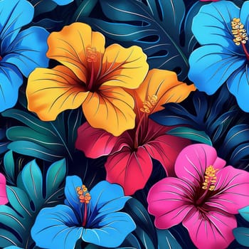 Tropical Floral Seamless Jungle Pattern. Ai generated