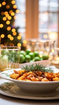 Winter holiday meal for dinner celebration menu, main course festive dish for Christmas, family event, New Year and holidays, English country food recipe idea