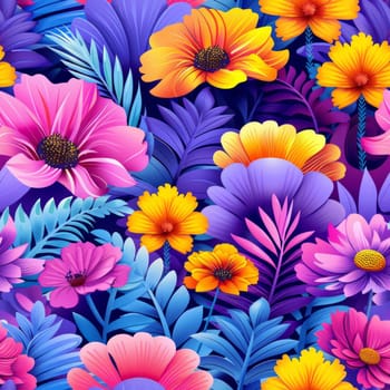 Tropical Floral Seamless Jungle Pattern. Ai generated