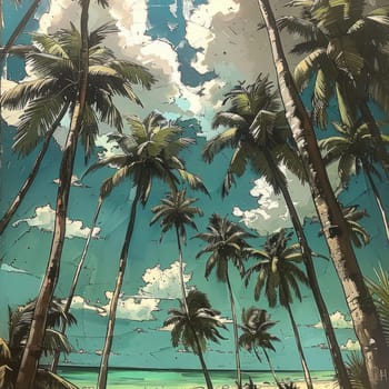 Beautiful Tropic Paradise background. Summer Travelling Relax Illustration. Ai generated