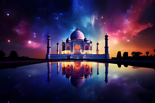 Mesmerizing shot of the famous historic Taj Mahal in Agra, India. High quality photo