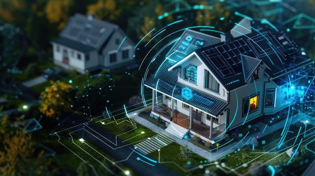 Smart home technology conceptual banner, Home security and Smart home concept.