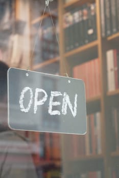 Open Sign In Front Of Shop.