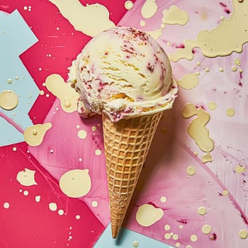 Ice cream colourful summer treat, sweet dessert in summertime, holiday food idea