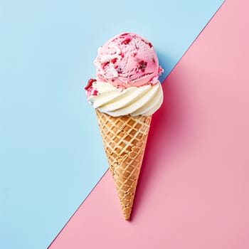 Ice cream colourful summer treat, sweet dessert in summertime, holiday food idea