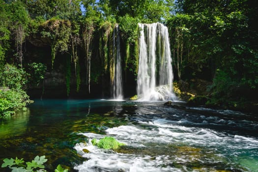 Long exposure image of Duden Waterfall located in Antalya Turkey