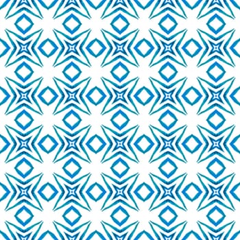 Textile ready alluring print, swimwear fabric, wallpaper, wrapping. Blue delightful boho chic summer design. Hand drawn green mosaic seamless border. Mosaic seamless pattern.