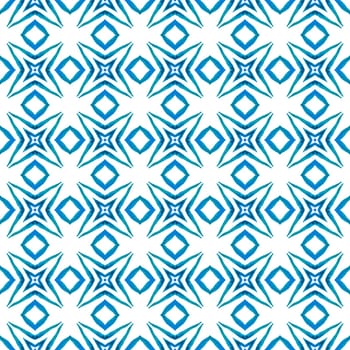 Textile ready alluring print, swimwear fabric, wallpaper, wrapping. Blue delightful boho chic summer design. Hand drawn green mosaic seamless border. Mosaic seamless pattern.