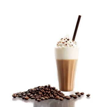 close-up milkshake drink, isolated on transparent background