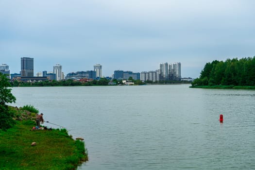 lake is near a residential area of the city. Minsk, Belarus