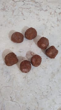 round small meatballs cutlets food dinner lunch cooking. High quality photo