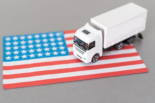 Shipping and Delivery in the USA, 3D rendering isolated on white background. High quality photo