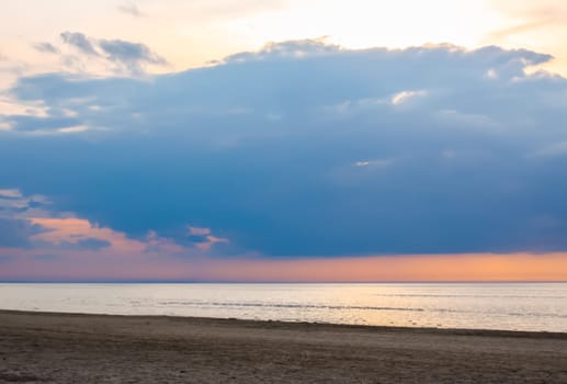 Baltic Sea coast on a windy spring day. Jurmala, Latvia.