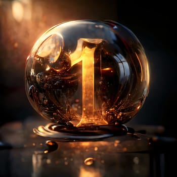 Graphic numbers: An image of a nice crystal ball with the number one in it