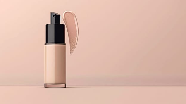 Make-up foundation cosmetics product, beige cosmetic makeup and skincare cream sample as luxury beauty brand design