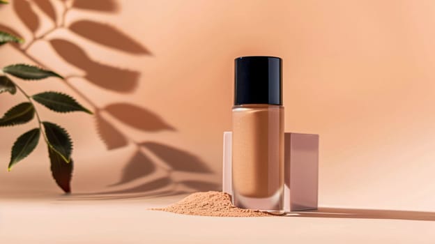 Make-up foundation cosmetics product, beige cosmetic makeup and skincare cream sample as luxury beauty brand design