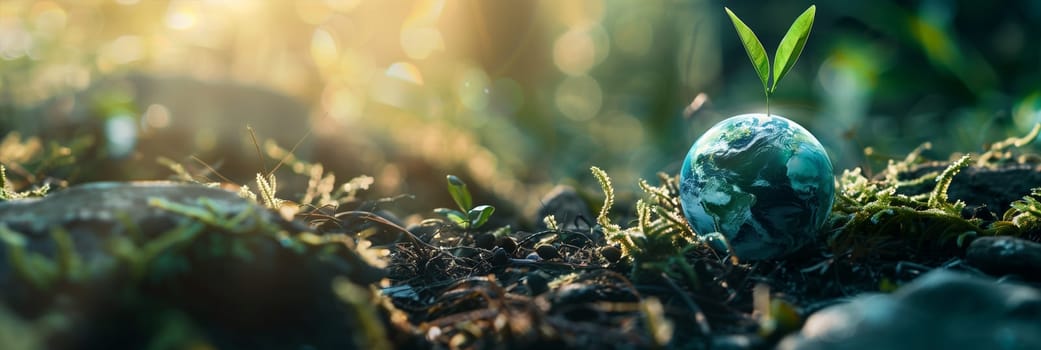 An image of the Earth with a vibrant green plant growing out of it, representing growth and sustainability on World Environment Day.