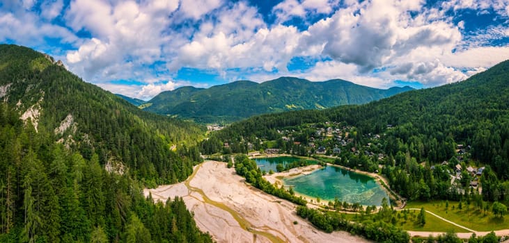 Jasna lake with beautiful mountains. Nature scenery in Triglav national park. Location: Triglav national park. Kranjska Gora, Slovenia, Europe. Mountain lake Jasna in Krajsnka Gora, Slovenia. 