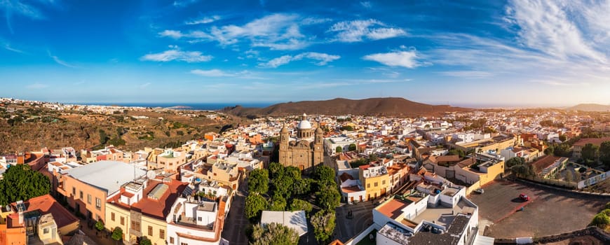 Aguimes town in Gran Canaria, Canary Islands, Spain. Historic centre of Aguimes (Gran Canaria). Typical traditional street of the Canary Islands. Colourful town of Aguimes, Gran Canaria, Spain. 