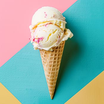 Ice cream colourful summer treat, sweet dessert in summertime, holiday food idea