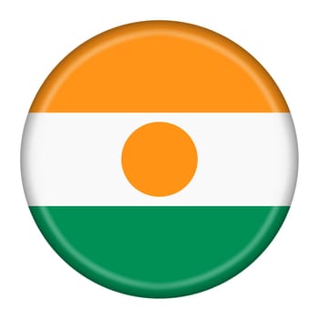 A Niger flag button 3d illustration with clipping path