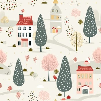 Seamless pattern, tileable autumnal pink country cottage print for wallpaper, wrapping paper, scrapbook, fabric and product design inspiration