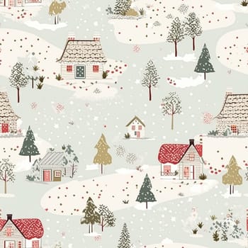 Seamless pattern, tileable Christmas holiday country dots print, English countryside cottage for wallpaper, wrapping paper, scrapbook, fabric and product design inspiration