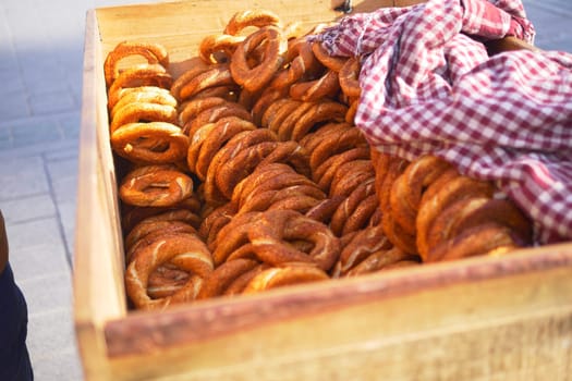 Turkish Bagel Simit selling in a van ,