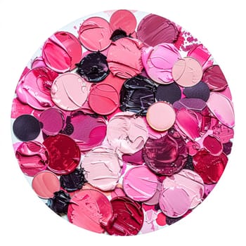 Beauty product and cosmetics texture as circle shape design, makeup blush eyeshadow powder as abstract luxury cosmetic background art