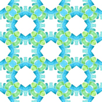 Textile ready vibrant print, swimwear fabric, wallpaper, wrapping. Green stylish boho chic summer design. Organic tile. Trendy organic green border.
