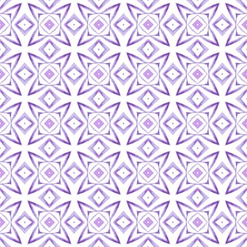 Textile ready charming print, swimwear fabric, wallpaper, wrapping. Purple optimal boho chic summer design. Oriental arabesque hand drawn border. Arabesque hand drawn design.