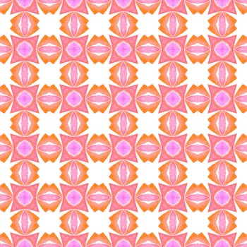 Textile ready vibrant print, swimwear fabric, wallpaper, wrapping. Orange worthy boho chic summer design. Hand drawn green mosaic seamless border. Mosaic seamless pattern.