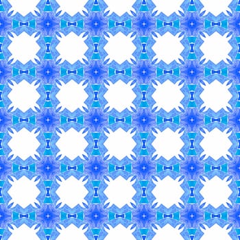 Mosaic seamless pattern. Blue posh boho chic summer design. Hand drawn green mosaic seamless border. Textile ready original print, swimwear fabric, wallpaper, wrapping.