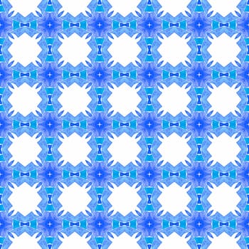 Mosaic seamless pattern. Blue posh boho chic summer design. Hand drawn green mosaic seamless border. Textile ready original print, swimwear fabric, wallpaper, wrapping.