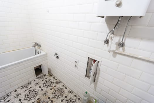 old, broken bathroom in need of renovation. High quality photo