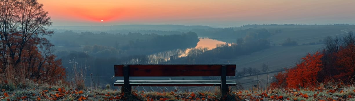 A solitary bench overlooking a scenic vista, inviting contemplation and rest.