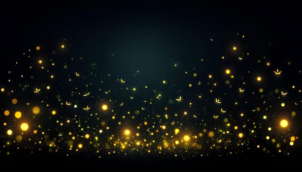 dark background with fireflies creating a charming and mystical atmosphere.